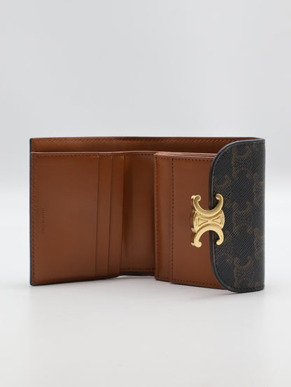 CELINE Triomphe凱旋釦老花三折短夾