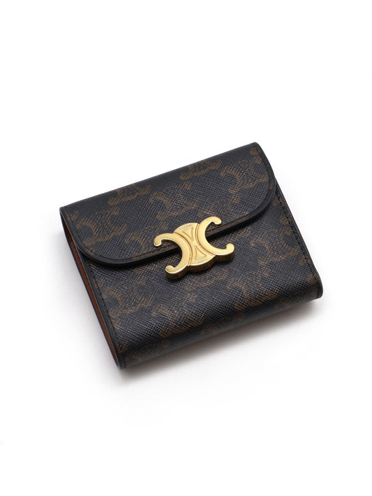 CELINE Triomphe凱旋釦老花三折短夾