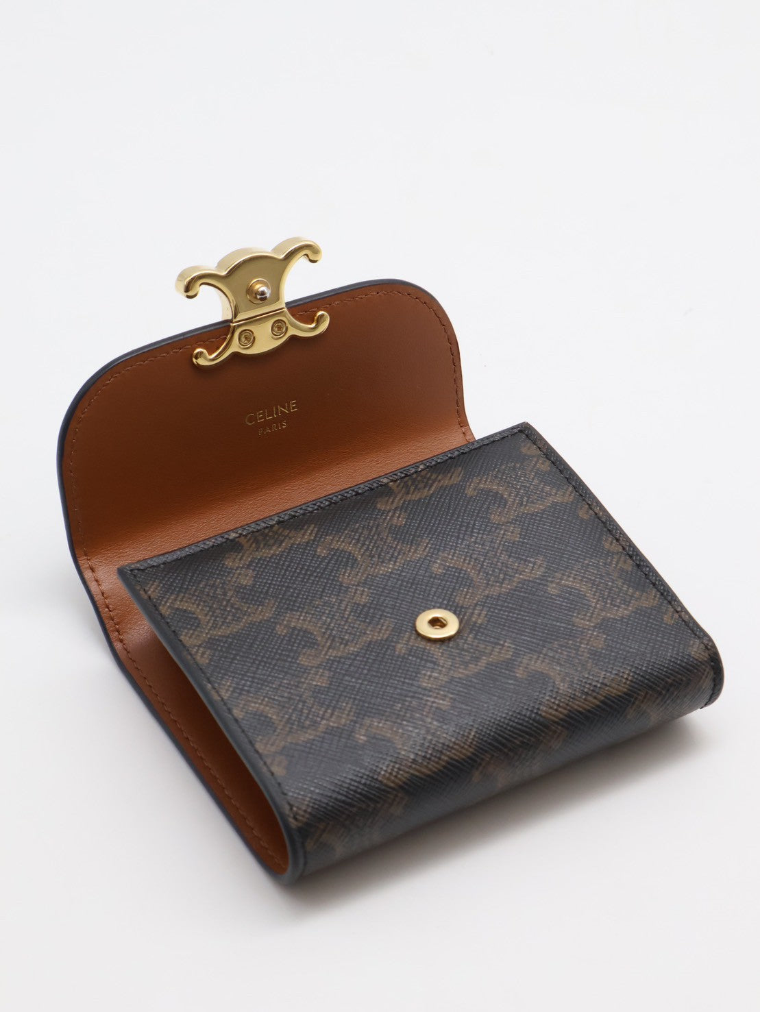 CELINE Triomphe凱旋釦老花三折短夾