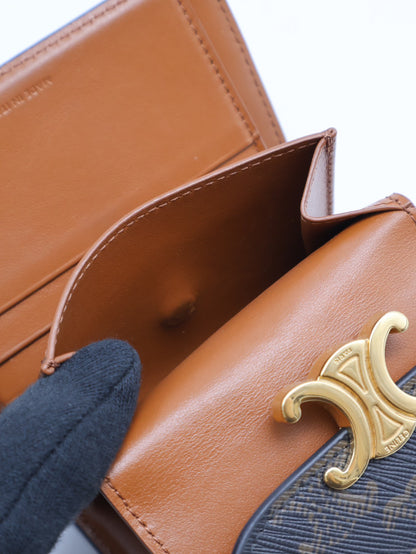 CELINE Triomphe凱旋釦老花三折短夾