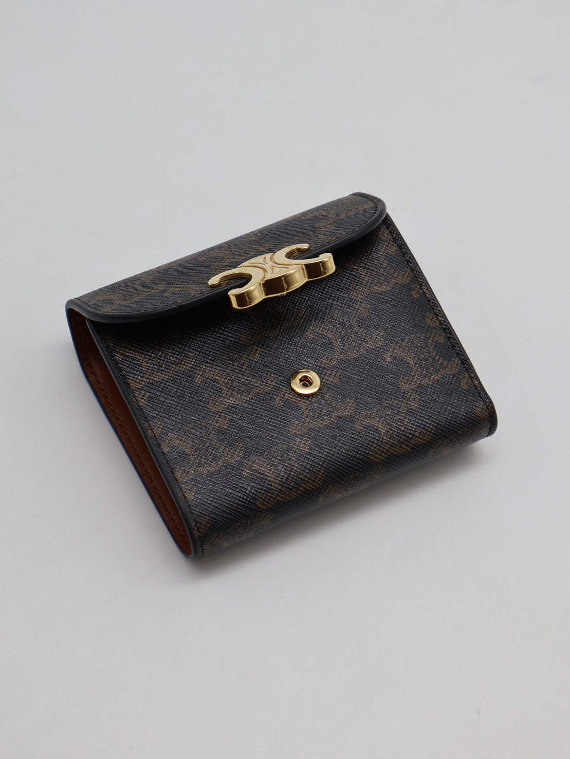 CELINE Triomphe凱旋釦老花三折短夾