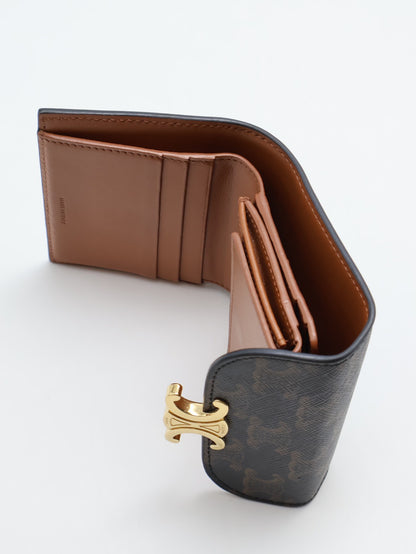 CELINE Triomphe凱旋釦老花三折短夾