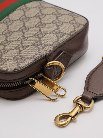 GUCCI Ophidia紅綠織帶老花相機包