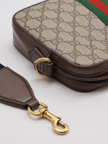 GUCCI Ophidia紅綠織帶老花相機包