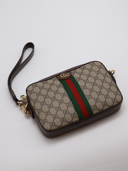 GUCCI Ophidia紅綠織帶老花相機包
