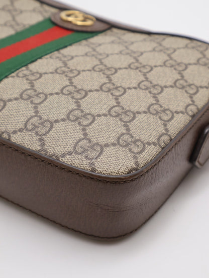 GUCCI Ophidia紅綠織帶老花相機包