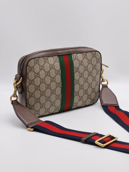 GUCCI Ophidia紅綠織帶老花相機包