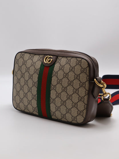 GUCCI Ophidia紅綠織帶老花相機包