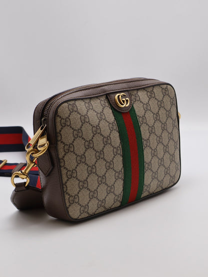 GUCCI Ophidia紅綠織帶老花相機包