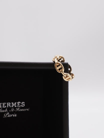 HERMES Chaine d'ancre enchainee 豬鼻18K玫瑰金戒指 54