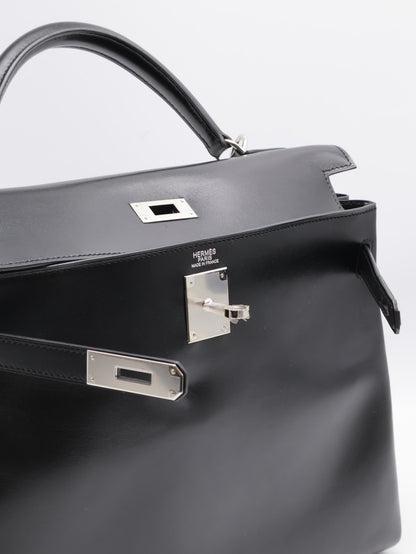 HERMES Kelly 32 - 黑銀 🄹