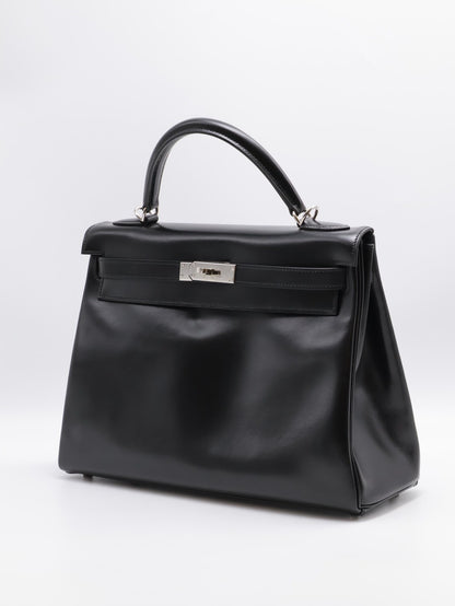 HERMES Kelly 32 - 黑銀 🄹