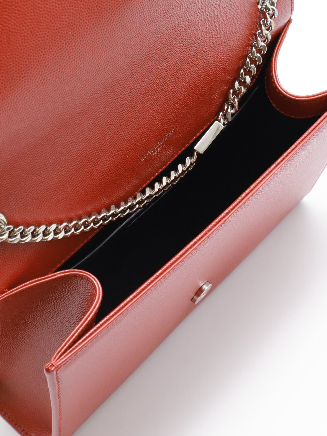 YSL Kate 流蘇鍊帶斜背包 - 紅銀