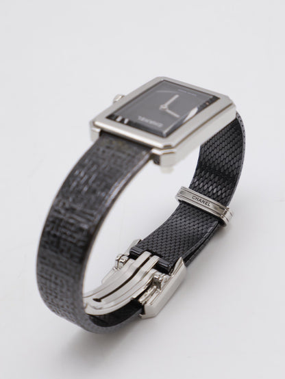 CHANEL Boy.friend tweed腕錶 - 黑銀