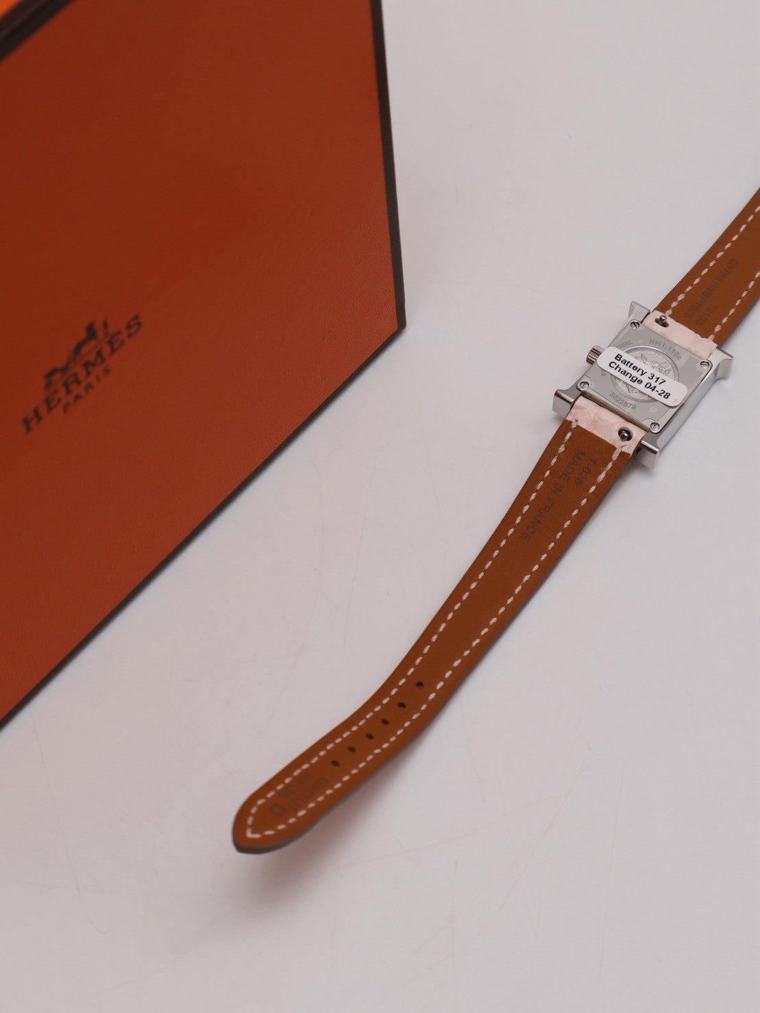 HERMES Heure H腕錶 - 21 鱷魚皮錶帶薔薇粉銀 K