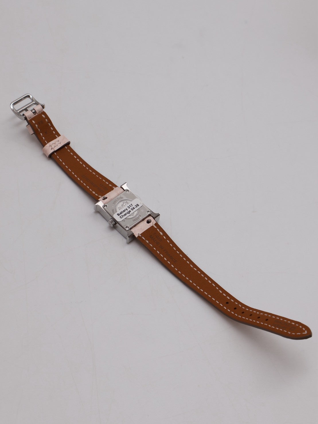 HERMES Heure H腕錶 - 21 鱷魚皮錶帶薔薇粉銀 K