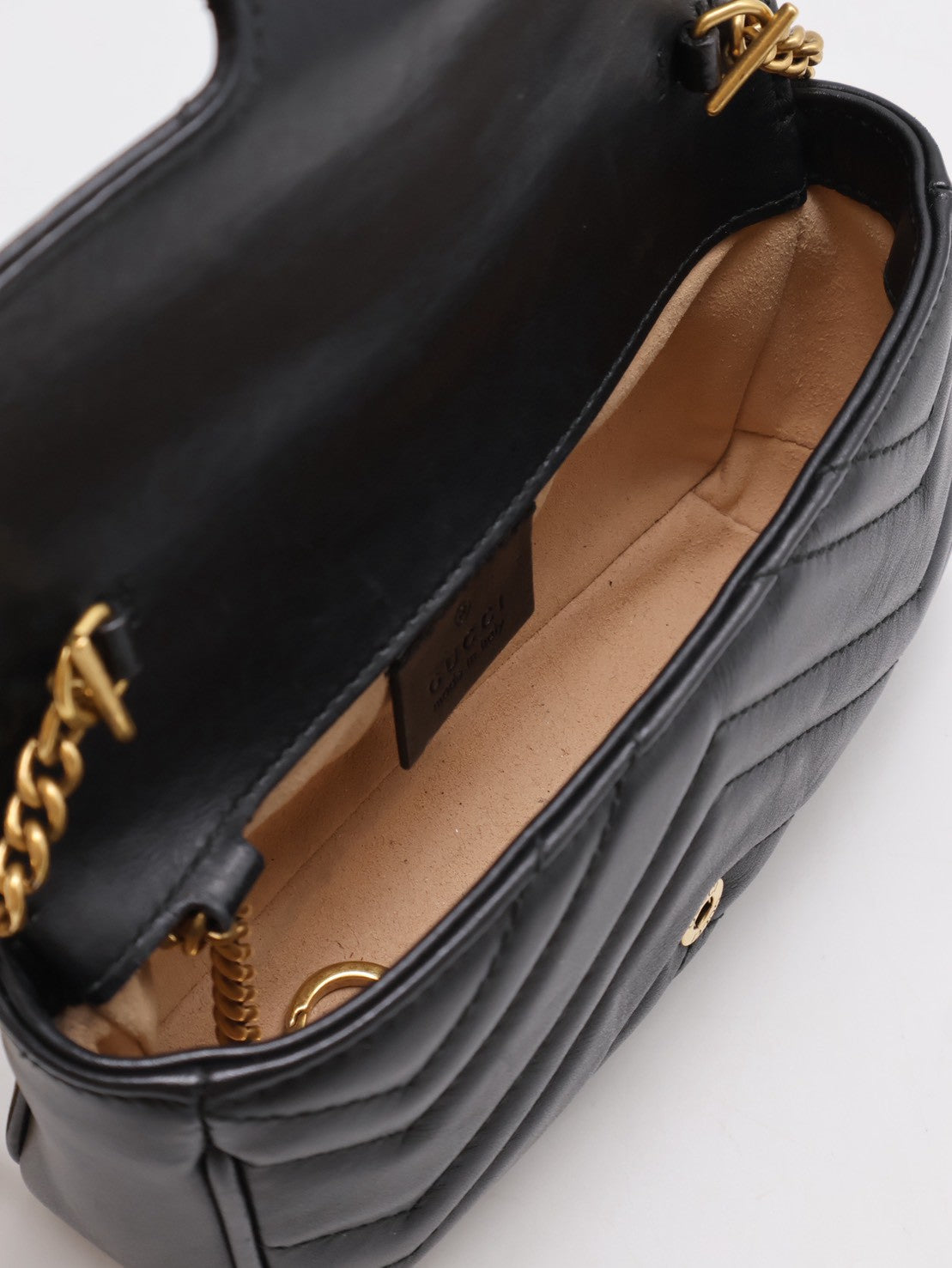 GUCCI Marmont Matelasse斜背包 - 16超迷你黑金