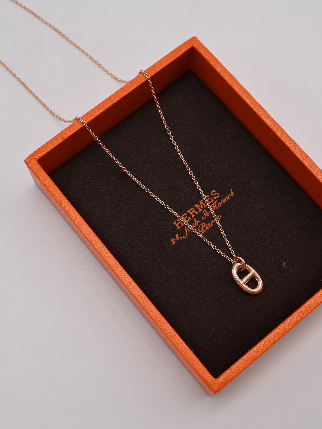 HERMES Farandole pendant 18K玫瑰金豬鼻子項鍊