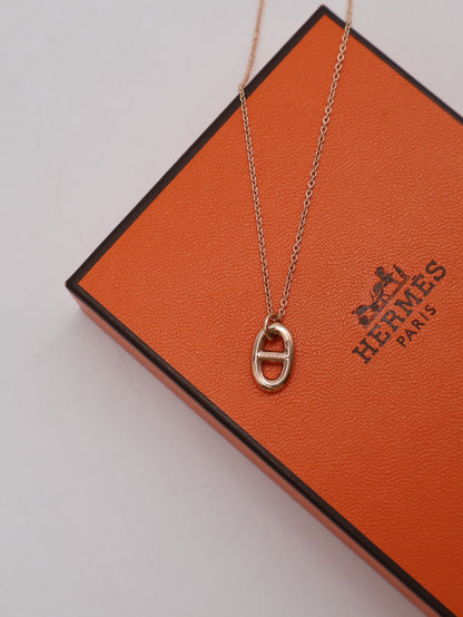 HERMES Farandole pendant 18K玫瑰金豬鼻子項鍊