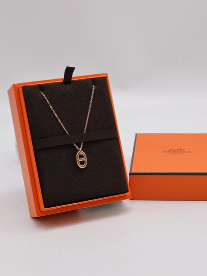 HERMES Farandole pendant 18K玫瑰金豬鼻子項鍊