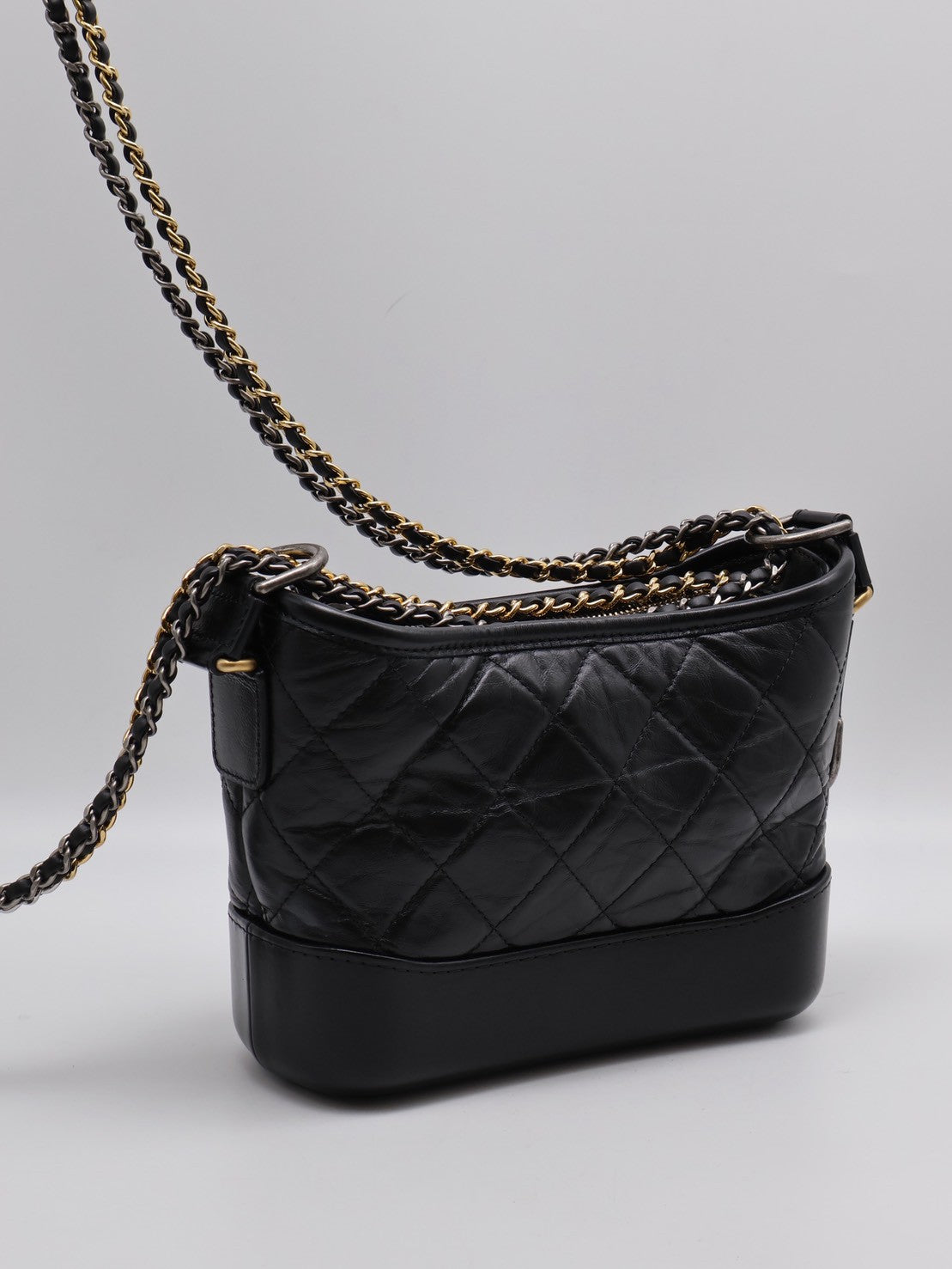 CHANEL 雙鍊條流浪包 - 小號黑28開