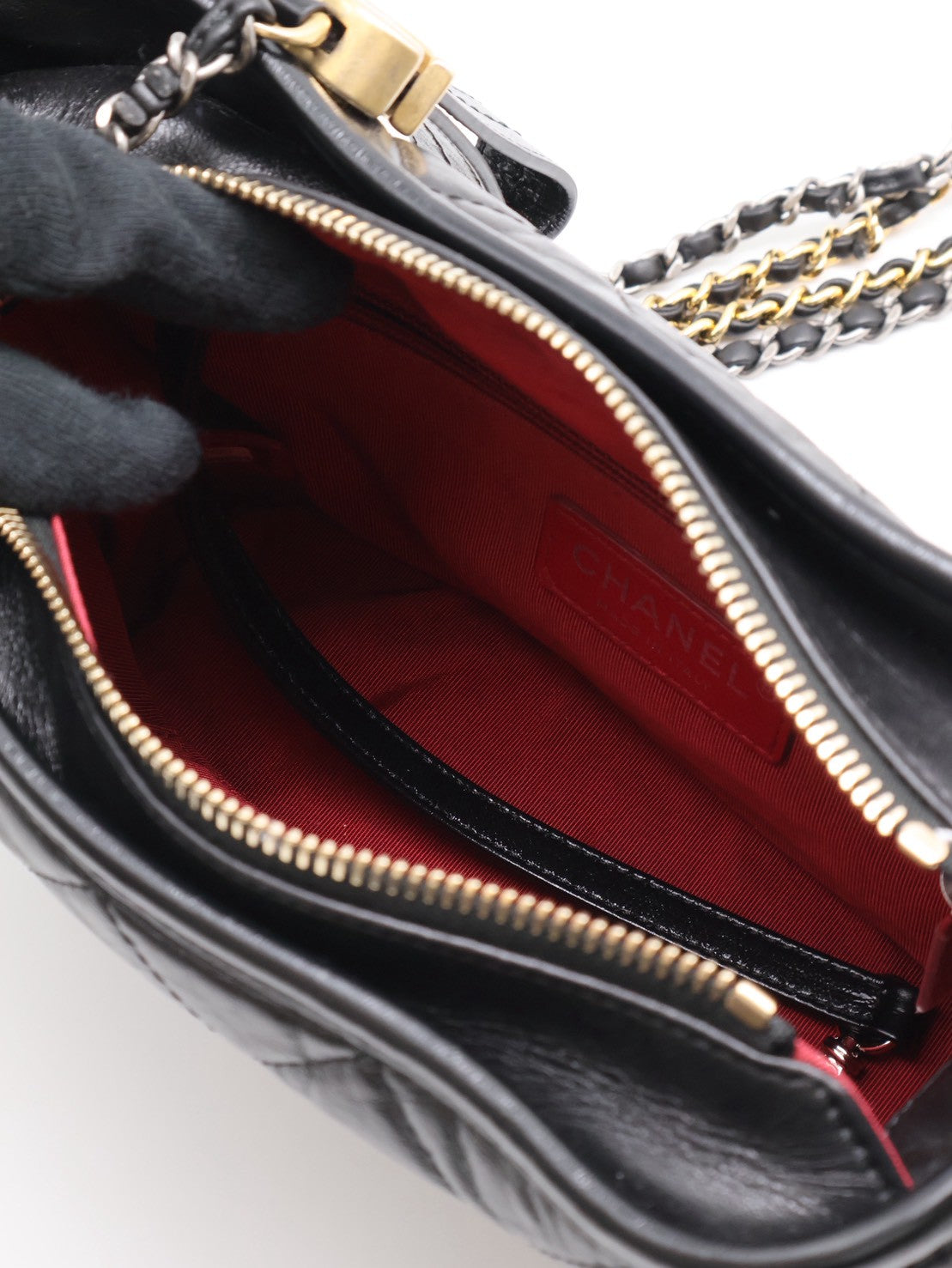 CHANEL 雙鍊條流浪包 - 小號黑28開