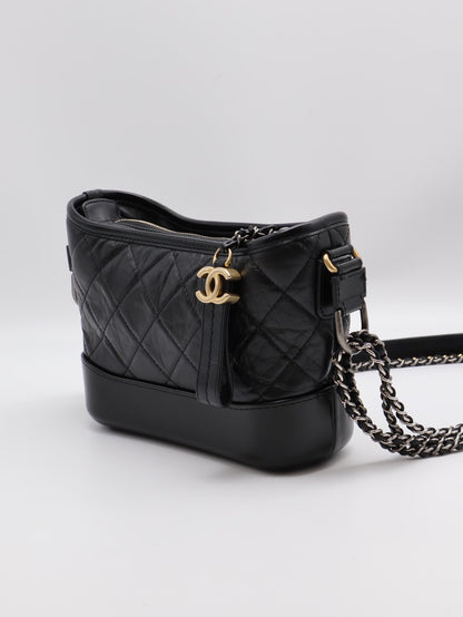 CHANEL 雙鍊條流浪包 - 小號黑28開