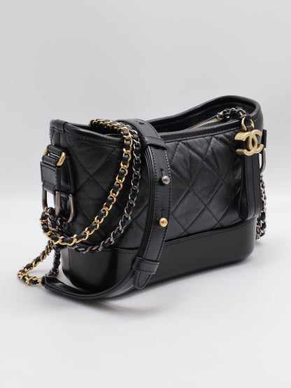 CHANEL 雙鍊條流浪包 - 小號黑28開