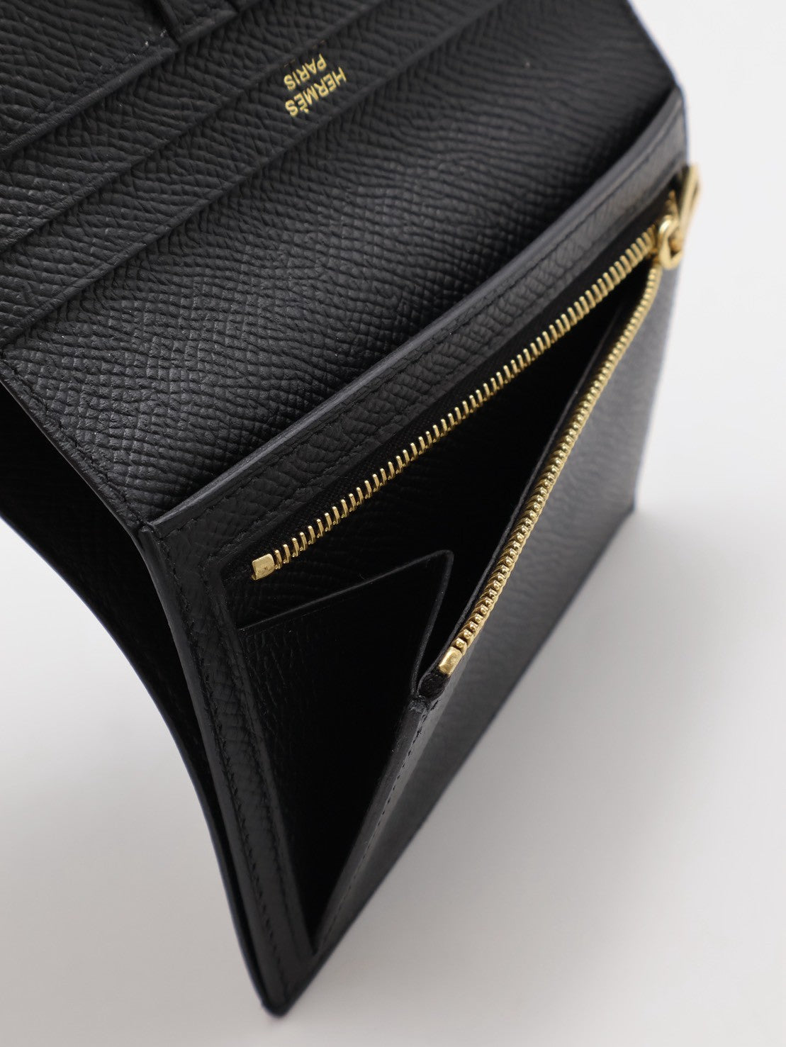 HERMES Bearn 短夾 - 黑金 D