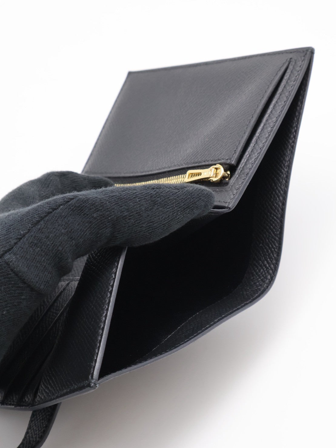 HERMES Bearn 短夾 - 黑金 D