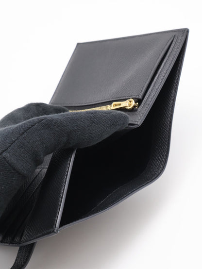 HERMES Bearn 短夾 - 黑金 D