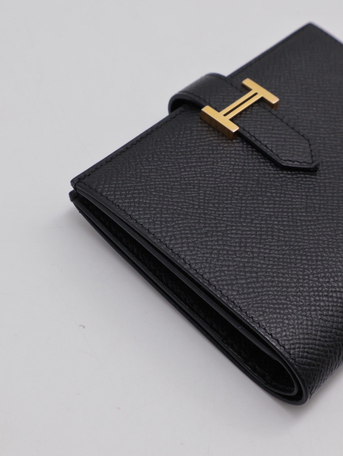 HERMES Bearn 短夾 - 黑金 D