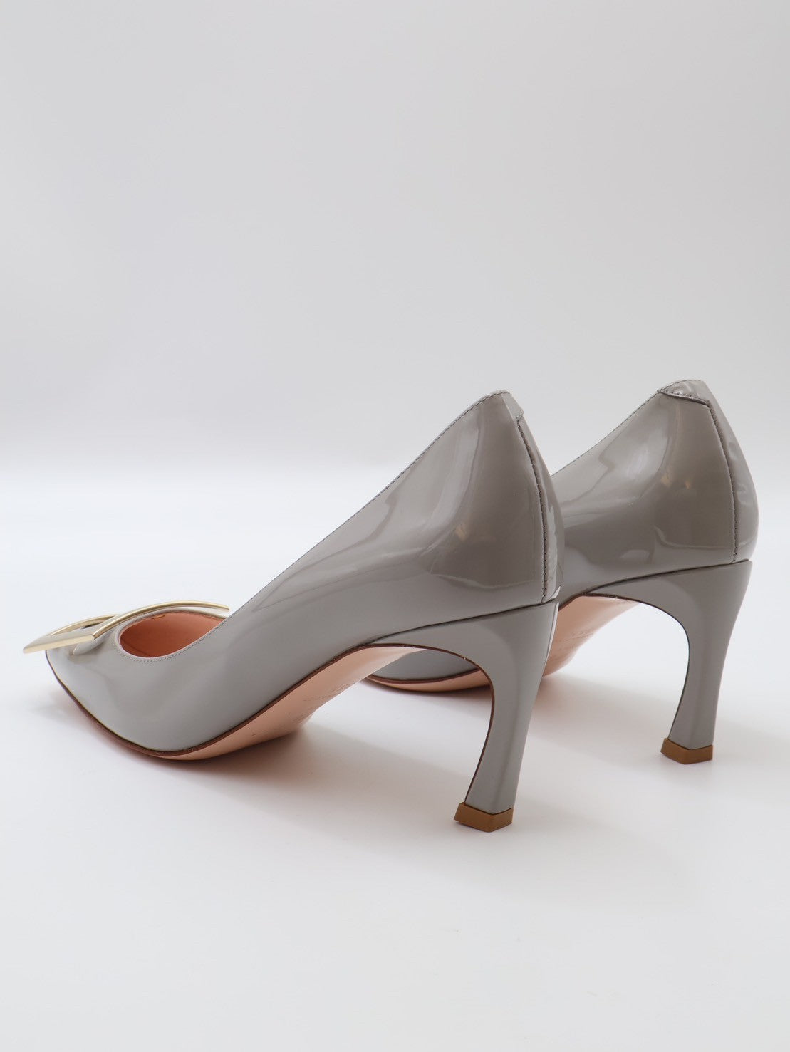 Roger vivier Trompette喇叭跟漆皮高跟鞋 - 灰35.5