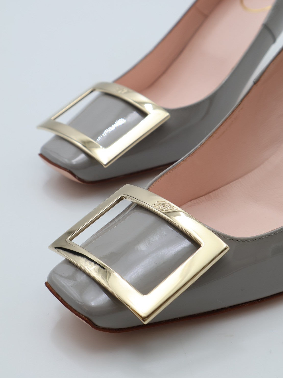 Roger vivier Trompette喇叭跟漆皮高跟鞋 - 灰35.5