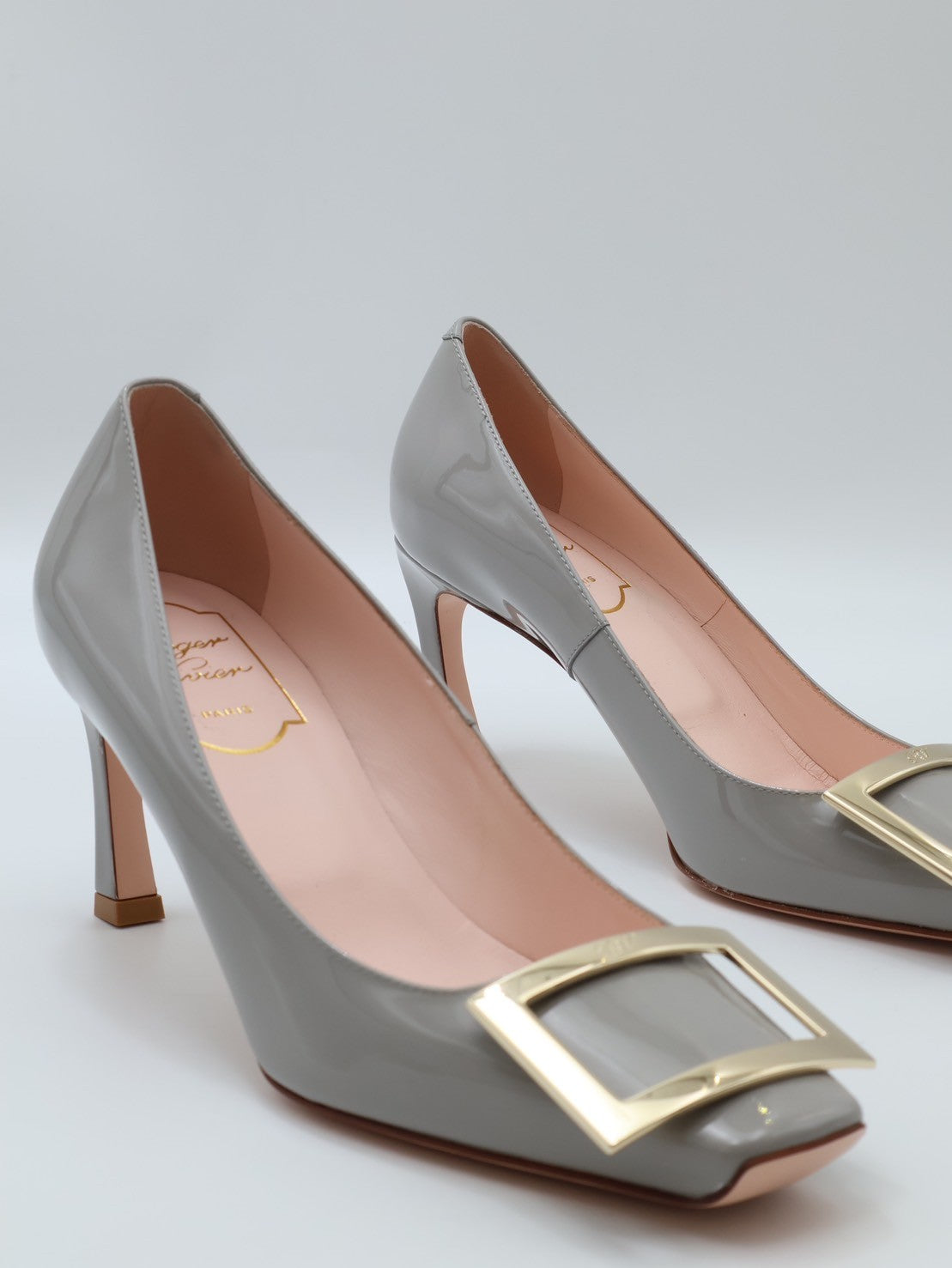 Roger vivier Trompette喇叭跟漆皮高跟鞋 - 灰35.5