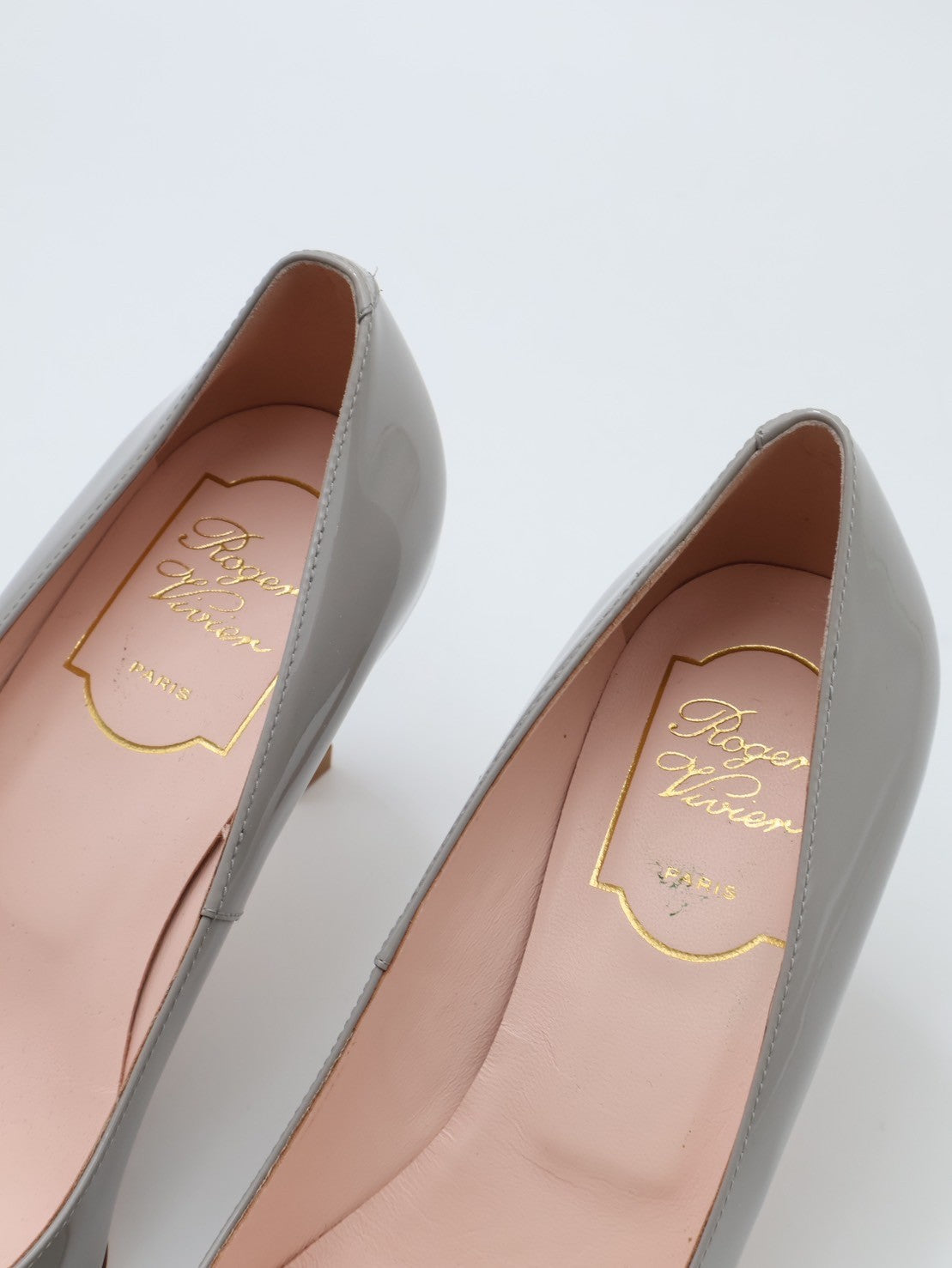 Roger vivier Trompette喇叭跟漆皮高跟鞋 - 灰35.5