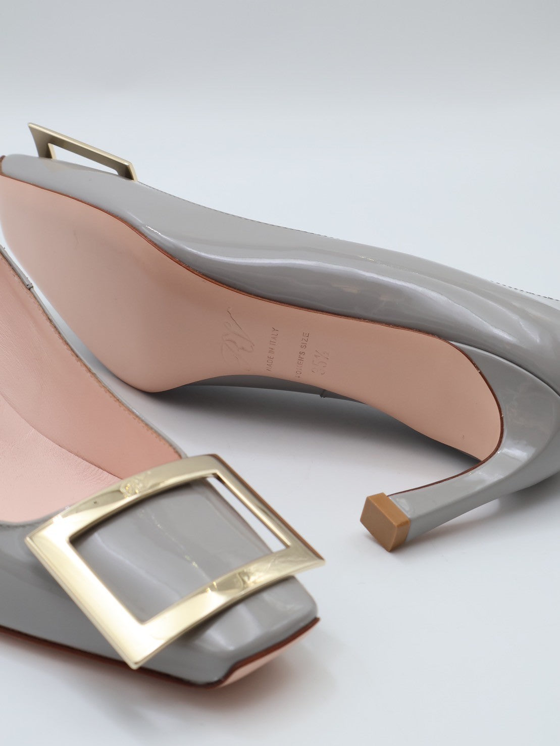 Roger vivier Trompette喇叭跟漆皮高跟鞋 - 灰35.5