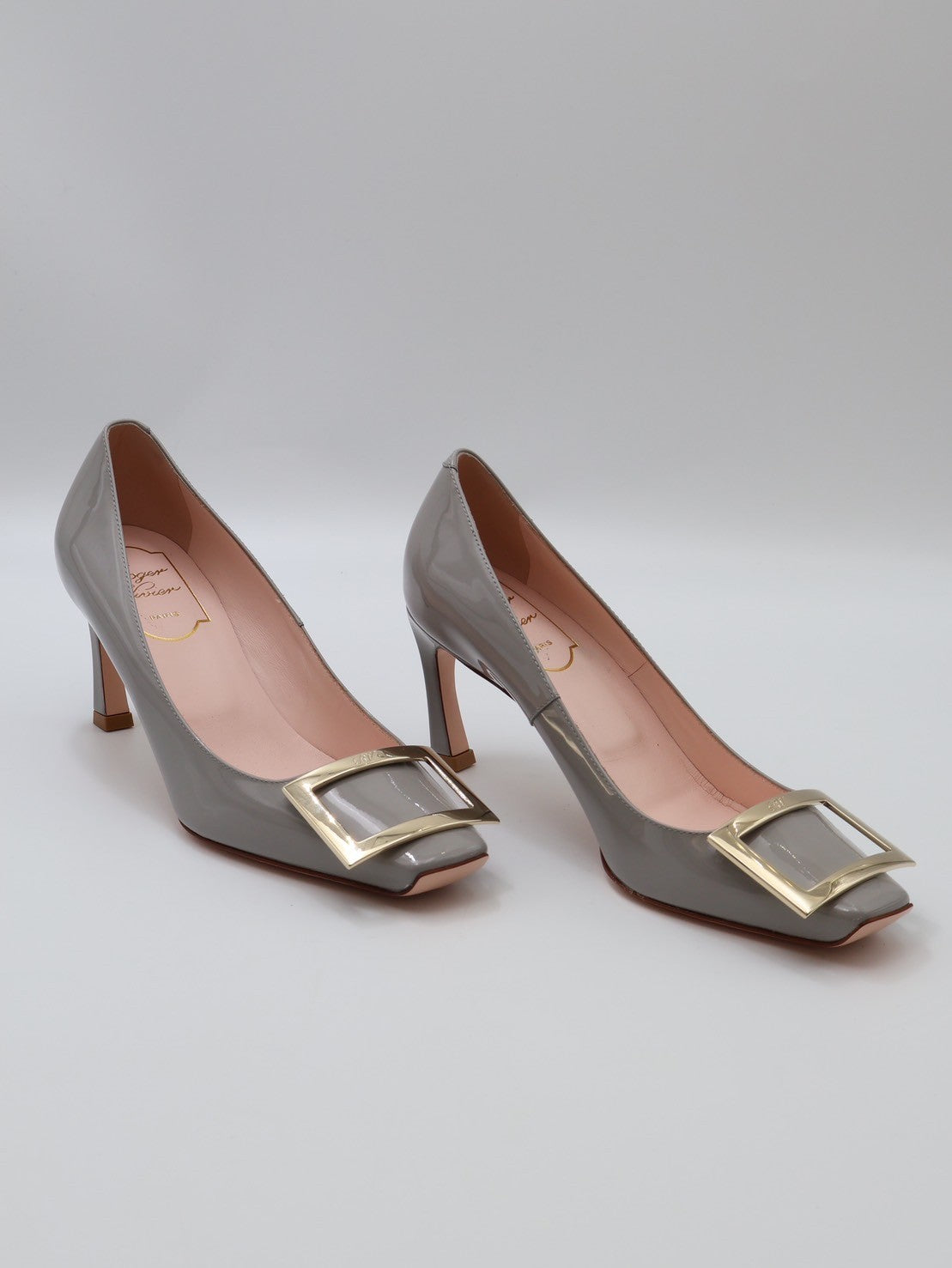 Roger vivier Trompette喇叭跟漆皮高跟鞋 - 灰35.5
