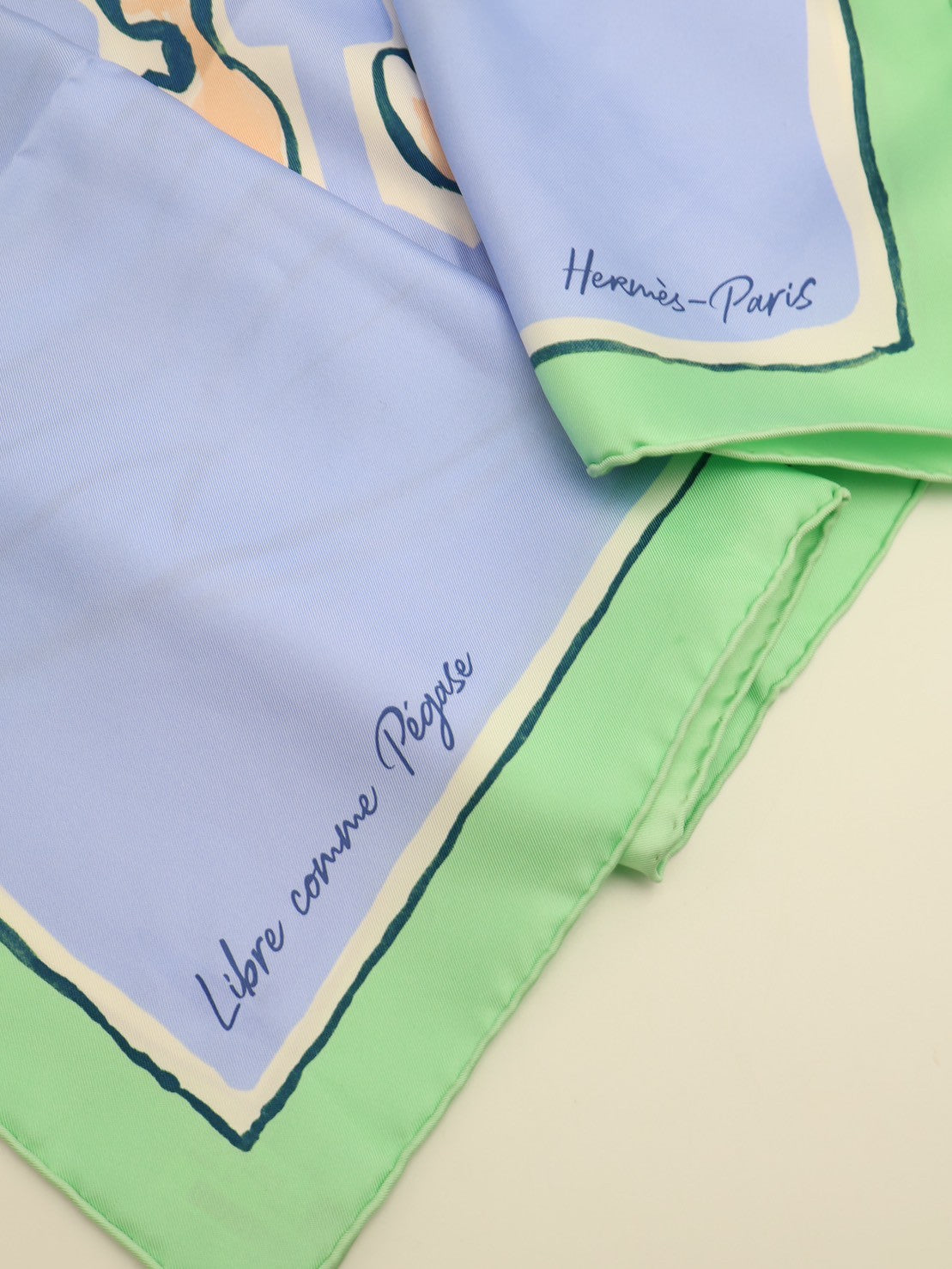 HERMES Libre Comme Pegase自由飛馬絲巾 90 - 藍