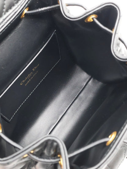 DIOR Caro藤格紋後背包小號 - 黑金
