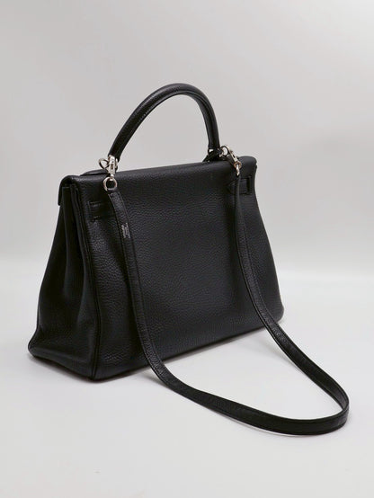 HERMES Kelly 32 - 黑銀 🅀