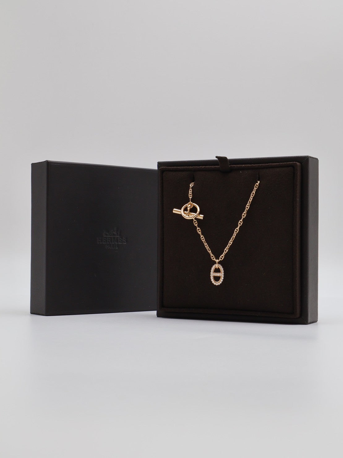 HERMES Farandole pendant豬鼻子鑽石項鍊 - 18K玫瑰金0.45carat