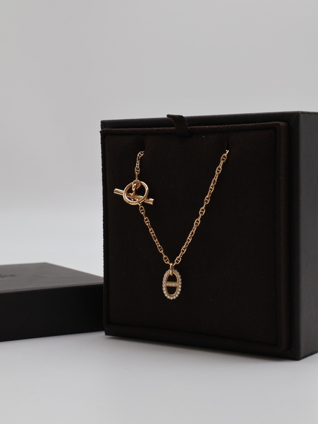 HERMES Farandole pendant豬鼻子鑽石項鍊 - 18K玫瑰金0.45carat