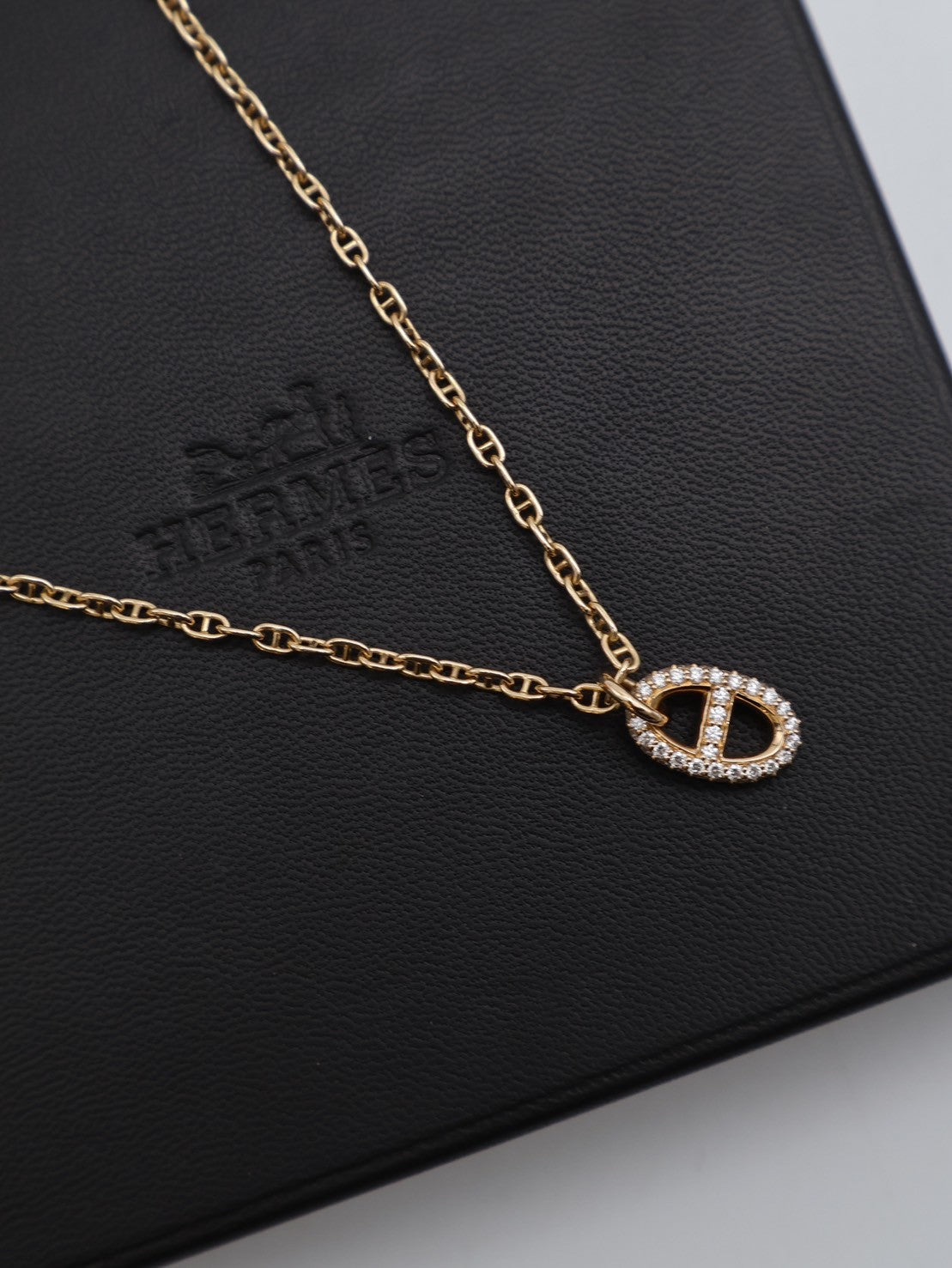 HERMES Farandole pendant豬鼻子鑽石項鍊 - 18K玫瑰金0.45carat