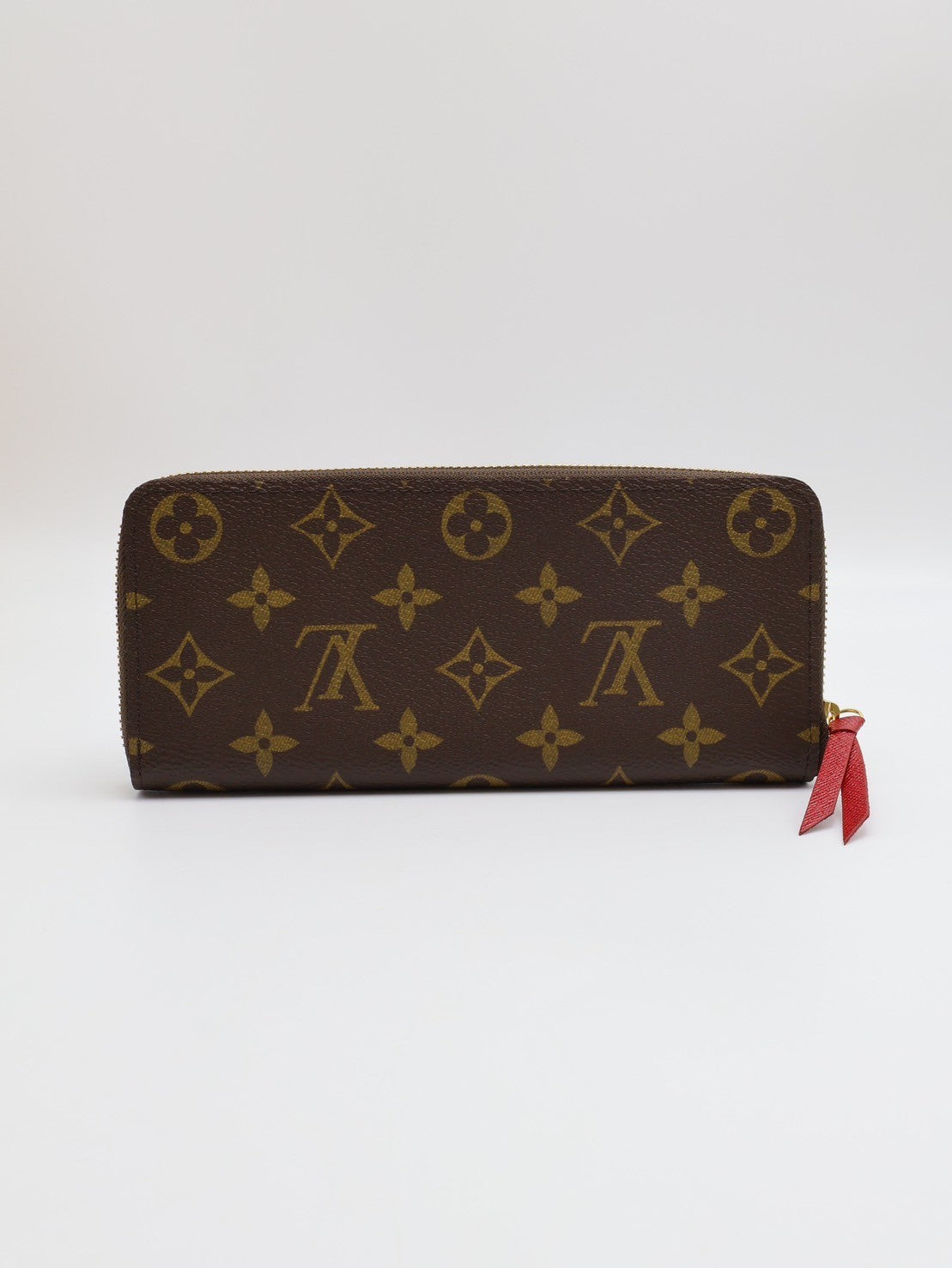LOUIS VUITTON Clemence 老花拉鍊長夾 - 紅