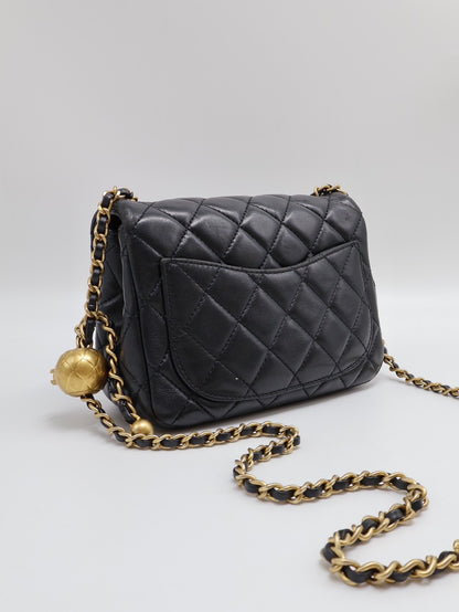 CHANEL 經典口蓋包方胖子 17 - 金球黑金