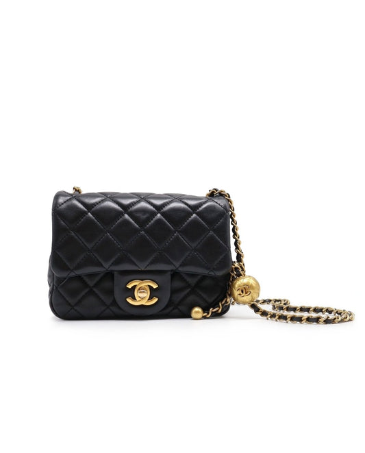 CHANEL 經典口蓋包方胖子 17 - 金球黑金