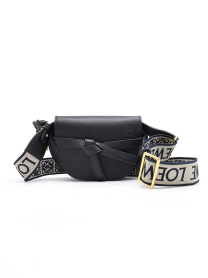 LOEWE Gate dual馬鞍包 - mini黑