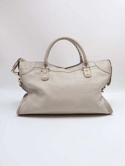 Balenciaga Classic city機車包 - 灰金