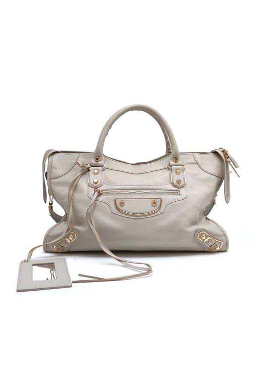 Balenciaga Classic city機車包 - 灰金